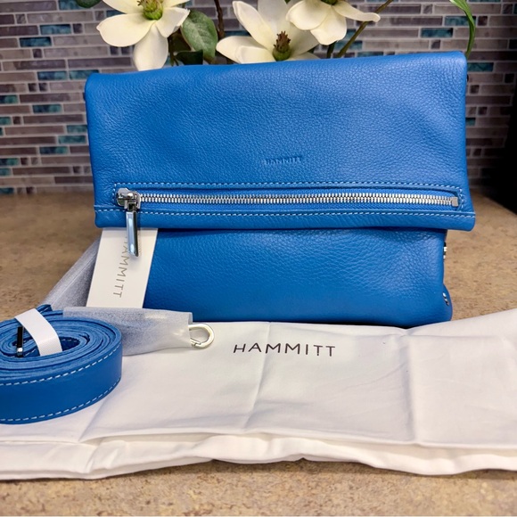 NWT Hammitt VIP Medium Hydrangea blue purse - Picture 1 of 5